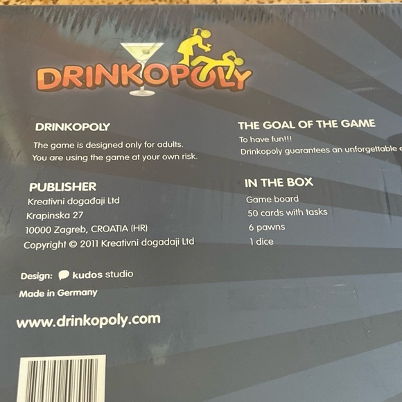 DRINKOPOLY The Blurriest Game Ever Board Game - Adults Only BRAND NEW SEALED!! - Picture 3 of 6